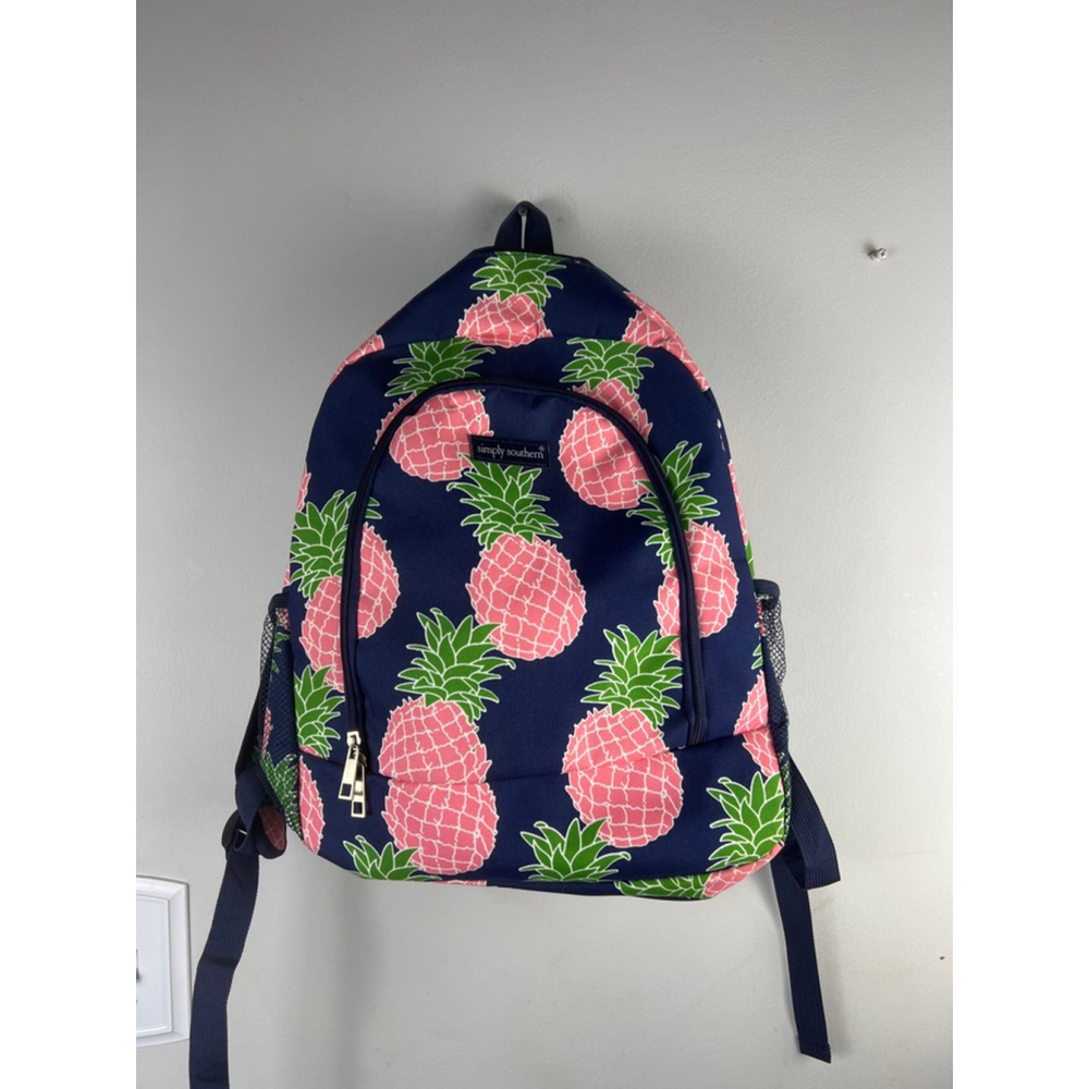 Simply Southern Pineapple Backpack Navy Pink Tropical School Travel Bag